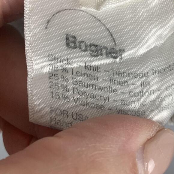 Vintage Bogner Sweater Womens Medium Pastel Geometric Knit Linen Cotton 80s - Picture 6 of 6